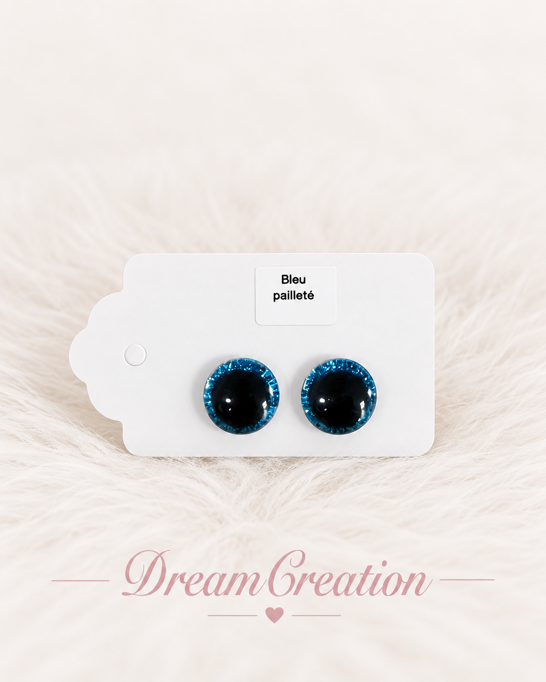Oeil de sécurité pailleté bleu